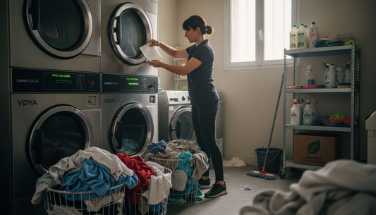 Le responsable du club privilégie des feuilles de lessive écologiques pour l’entretien du linge.
