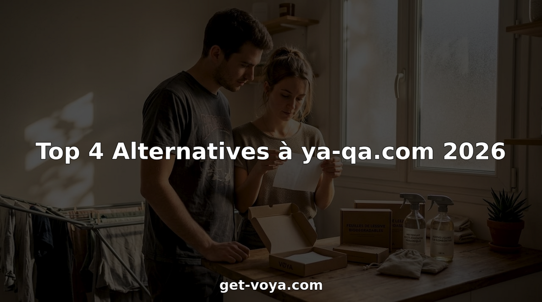 Un couple examine différentes options de lessive écologique pour choisir celle qui leur convient le mieux.