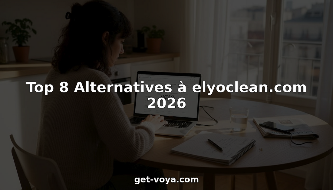 Assise à sa table de cuisine, une femme passe en revue différentes plateformes de vente en ligne pour choisir celle qui lui conviendrait le mieux.