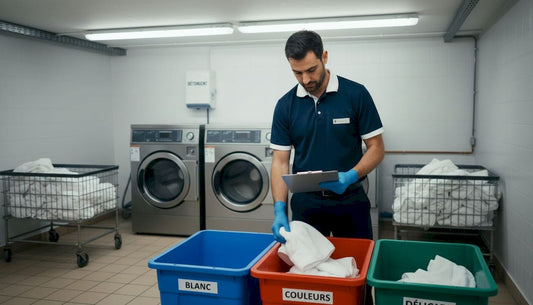 Dans les sous-sols de l’hôtel, le personnel s’affaire à trier le linge, veillant à ce que chaque drap et chaque serviette retrouve sa place.